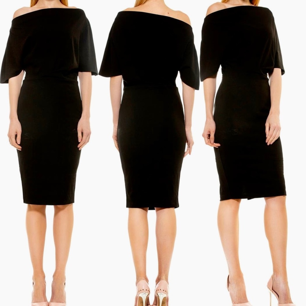 NWT Black Alexia Admor One Shoulder Dress